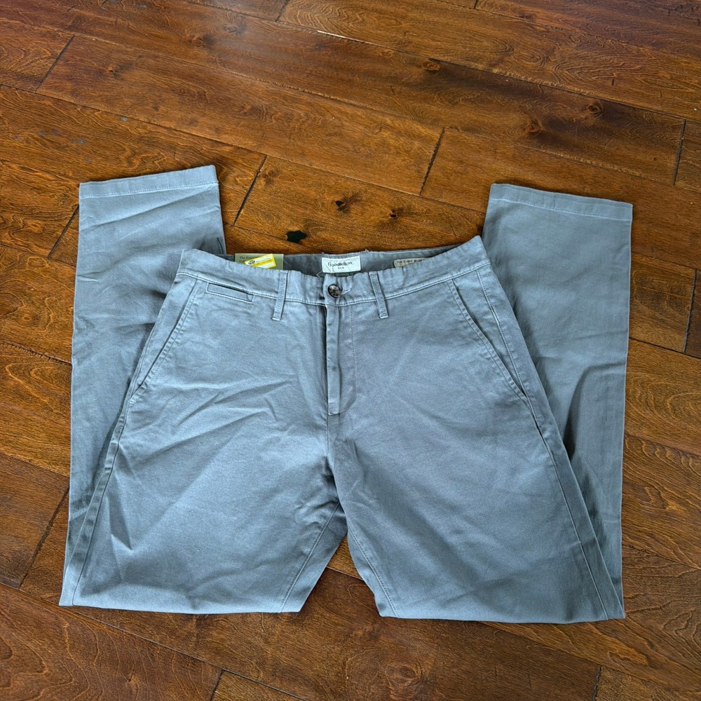Goodfellow & Co Mens Every Wear Chino Slim Fit Pants Grey 30x30 Cotton Stretch